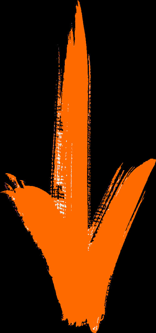 Orange Brushstroke Arrow PNG