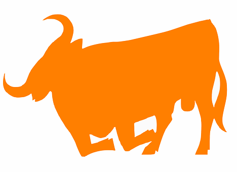 Orange Bull Silhouette PNG