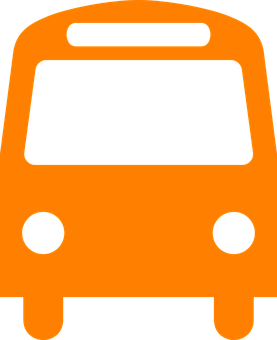 Orange Bus Icon Simple PNG