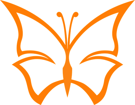 Orange Butterfly Silhouette PNG