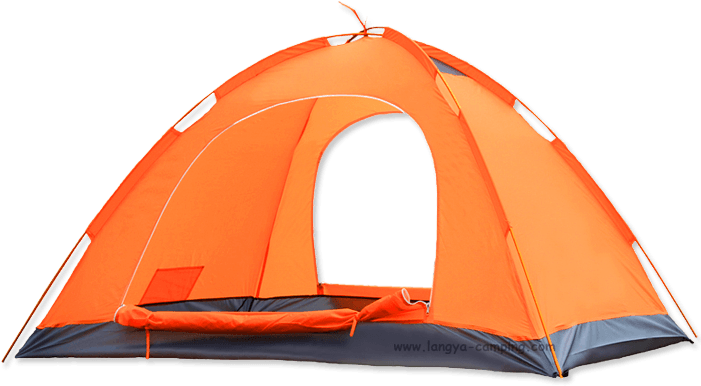 Orange Camping Tent Isolated PNG