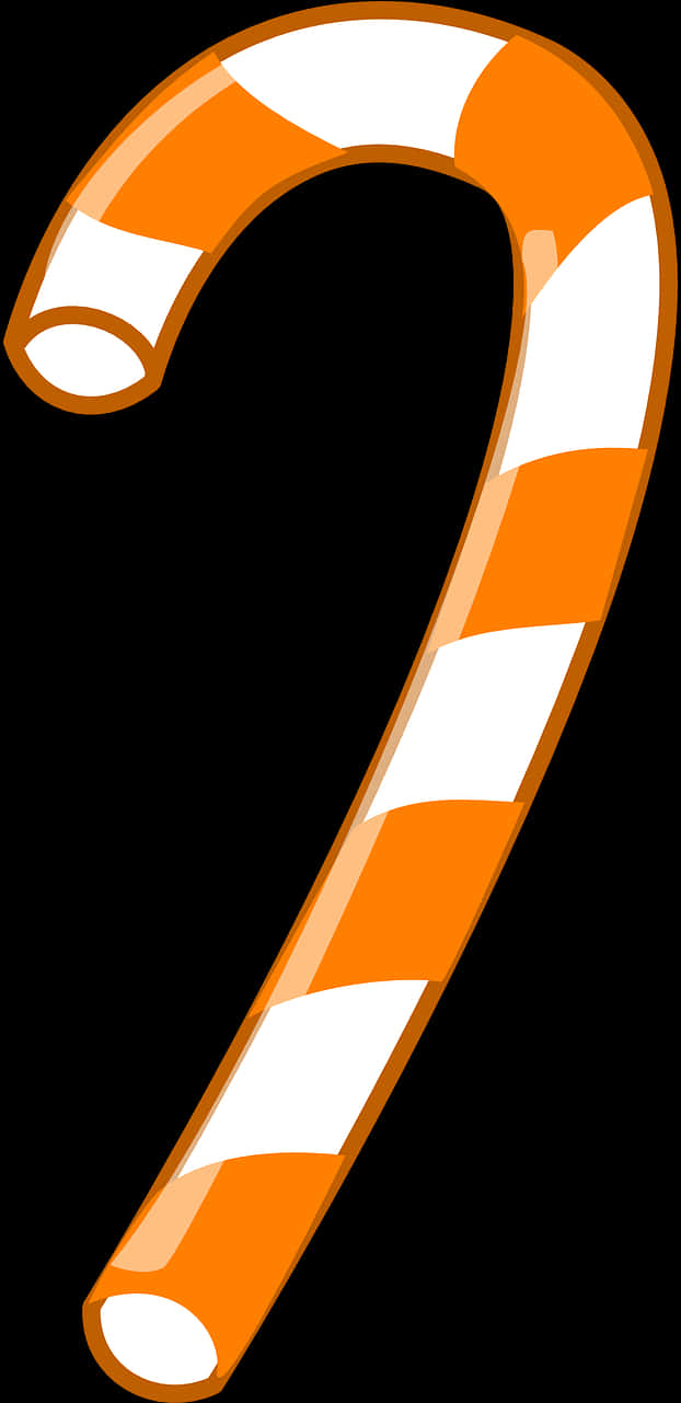 Orange Candy Cane Graphic PNG