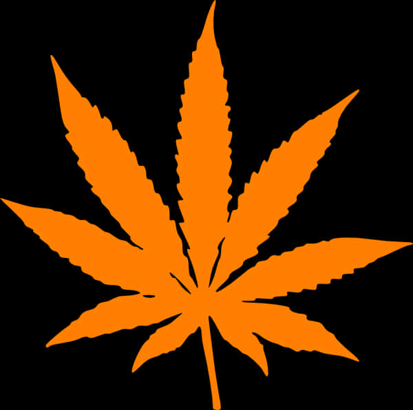 Orange Cannabis Leaf Graphic PNG