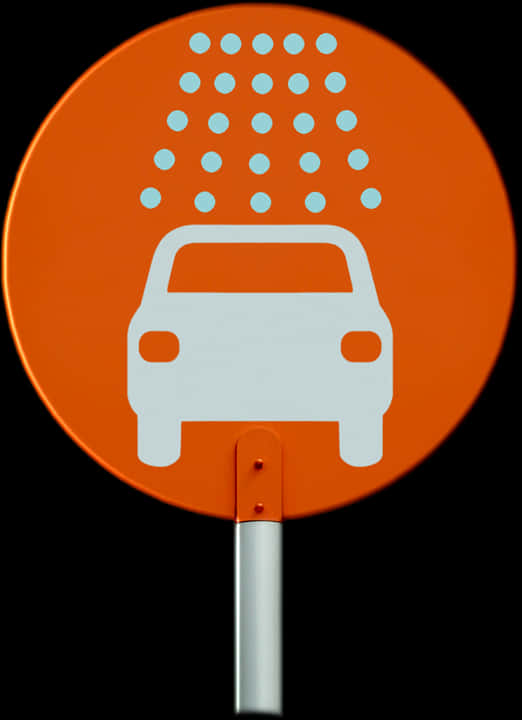 Orange Car Sign Vector PNG
