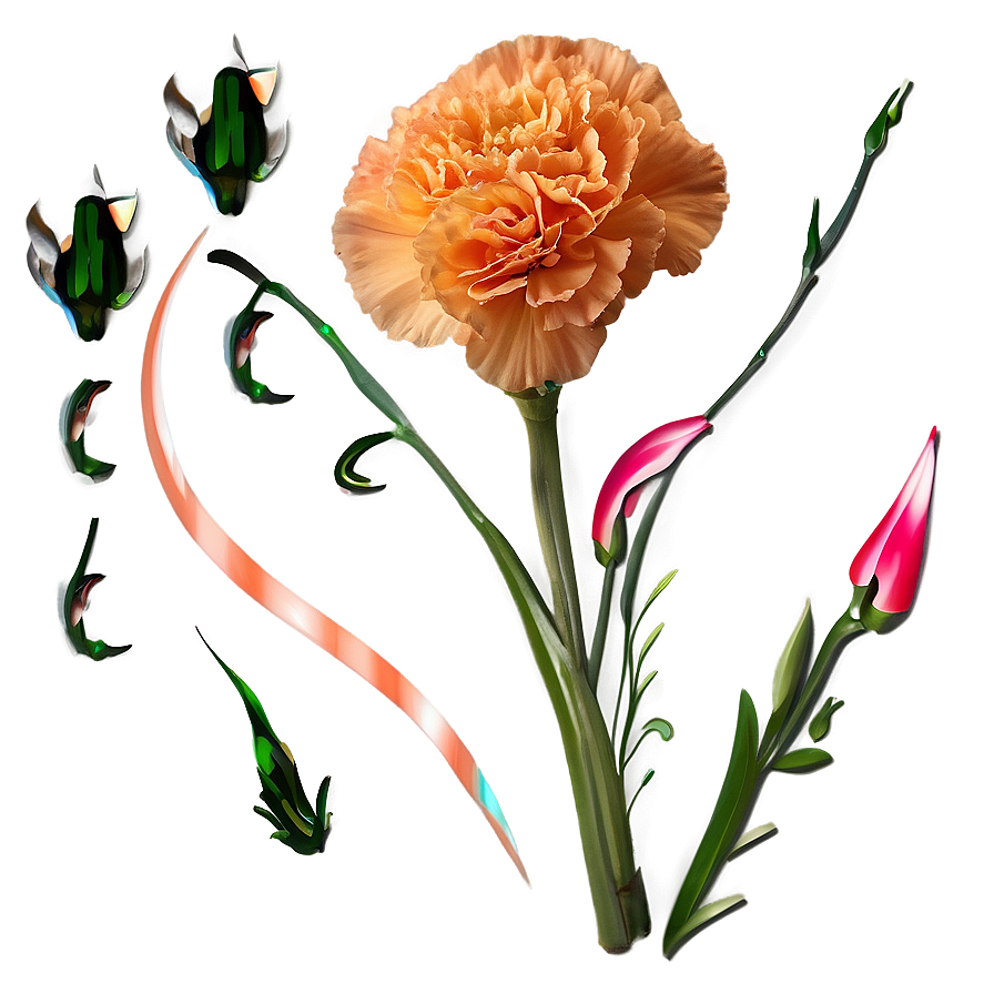 Orange Carnation Love Png Wix PNG