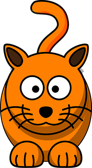 Orange Cartoon Cat Graphic PNG