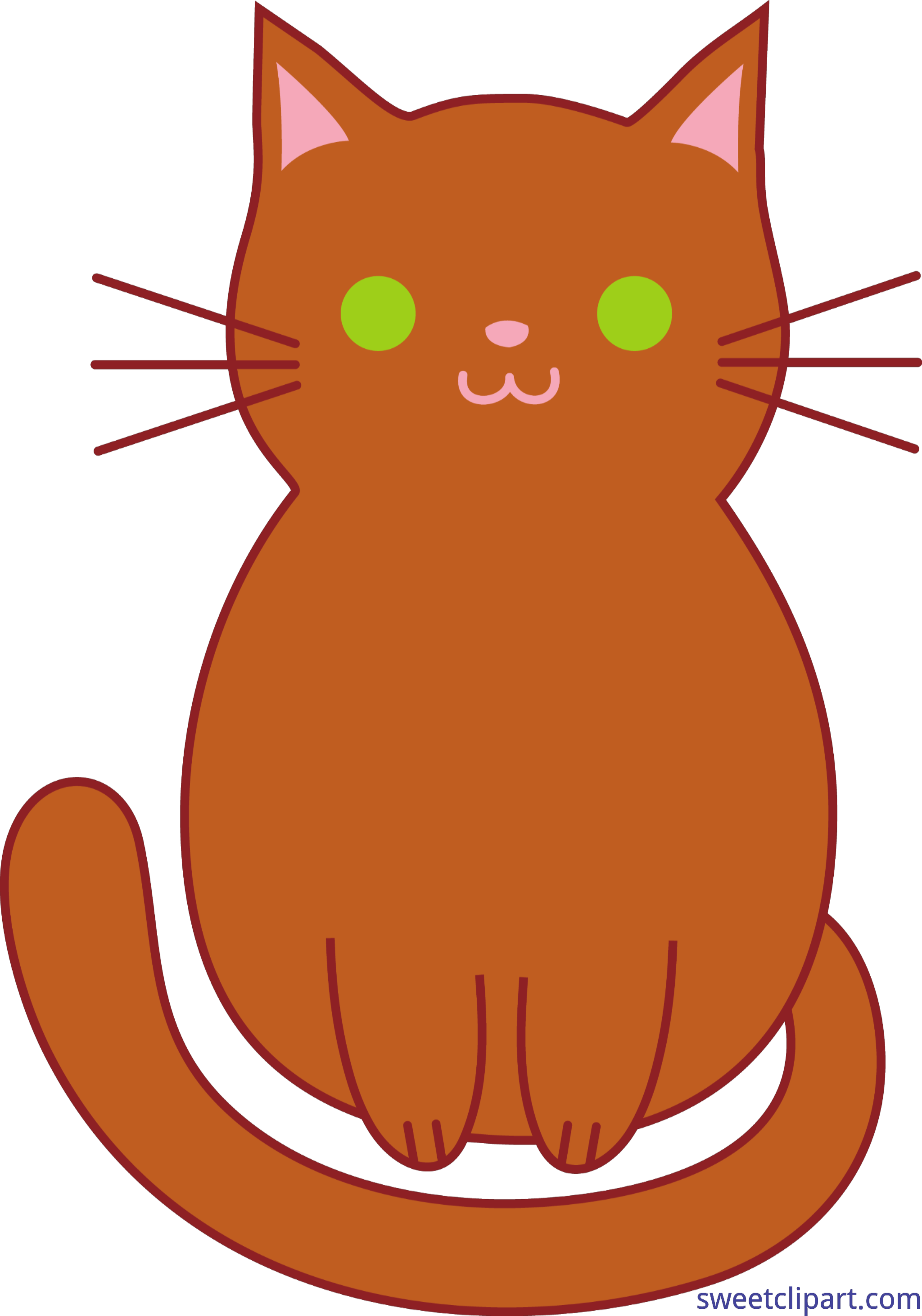 Orange Cartoon Cat Illustration PNG