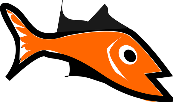 Orange Cartoon Fish Graphic PNG