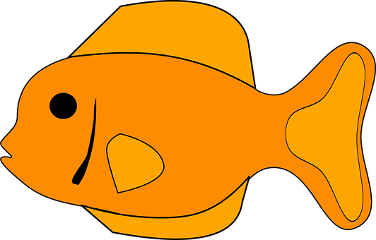 Orange Cartoon Fish Vector PNG