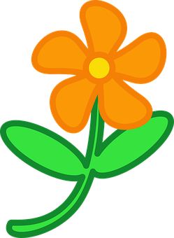 Orange Cartoon Flower PNG