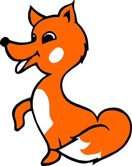 Orange Cartoon Fox Graphic PNG