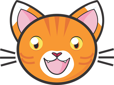 Orange Cat Cartoon Head PNG