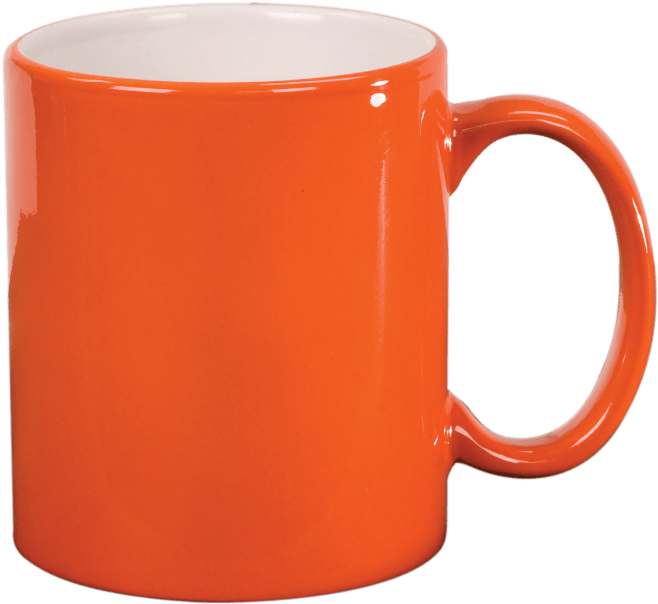 Orange Ceramic Coffee Mug PNG