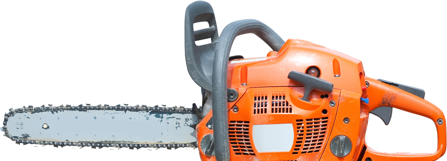 Orange Chainsaw Isolated Background PNG