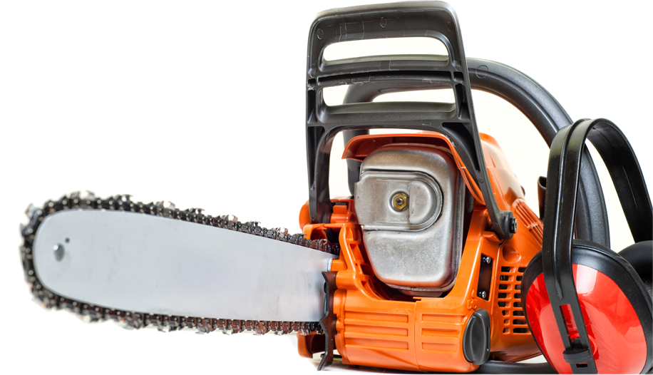 Orange Chainsaw Isolated Background.png PNG
