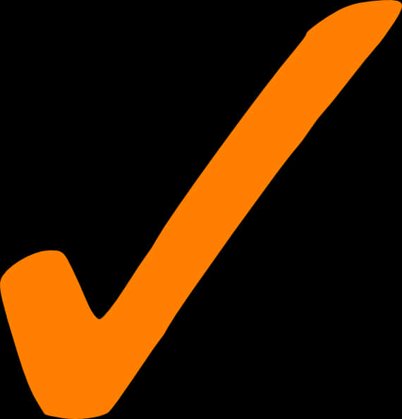 Orange Check Mark Graphic PNG