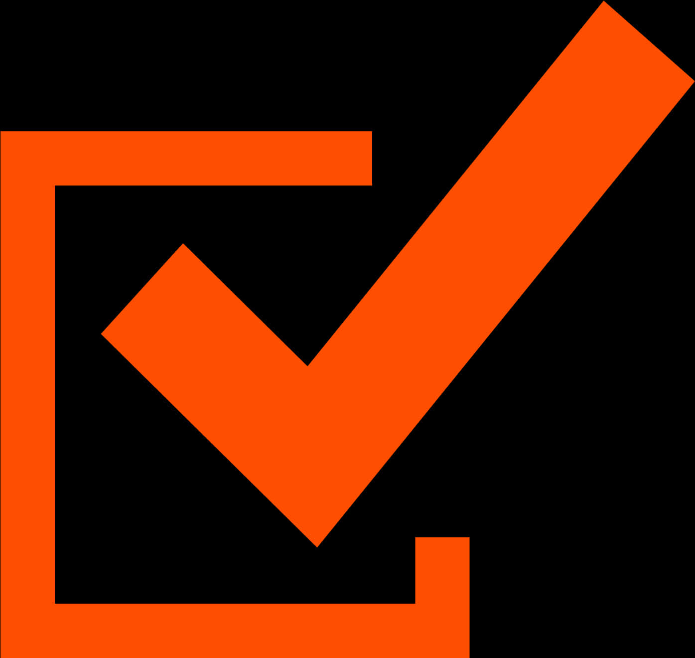 Orange Check Mark Graphic PNG