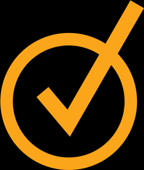 Orange Check Mark Icon PNG