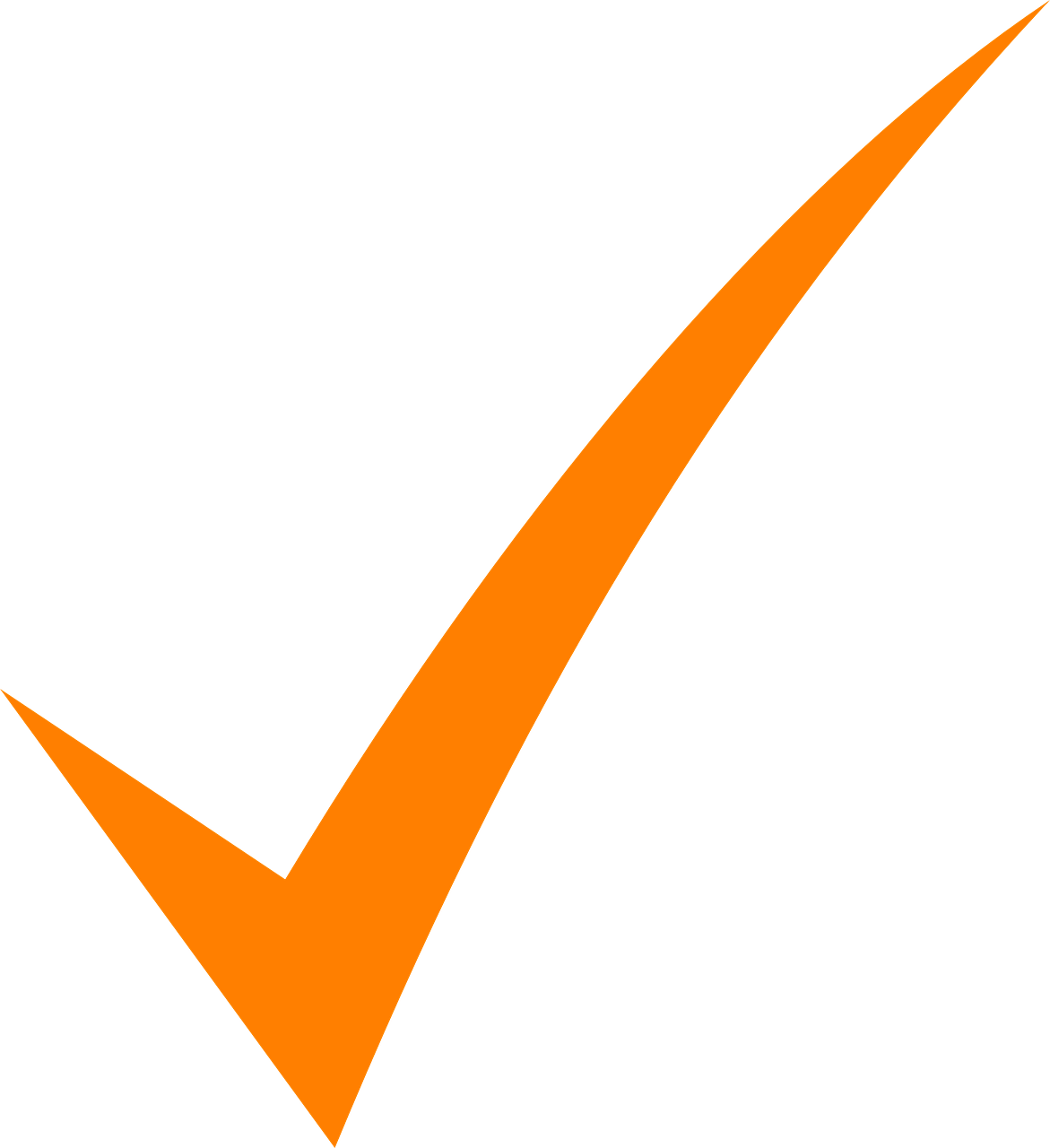 Orange Check Mark Symbol PNG