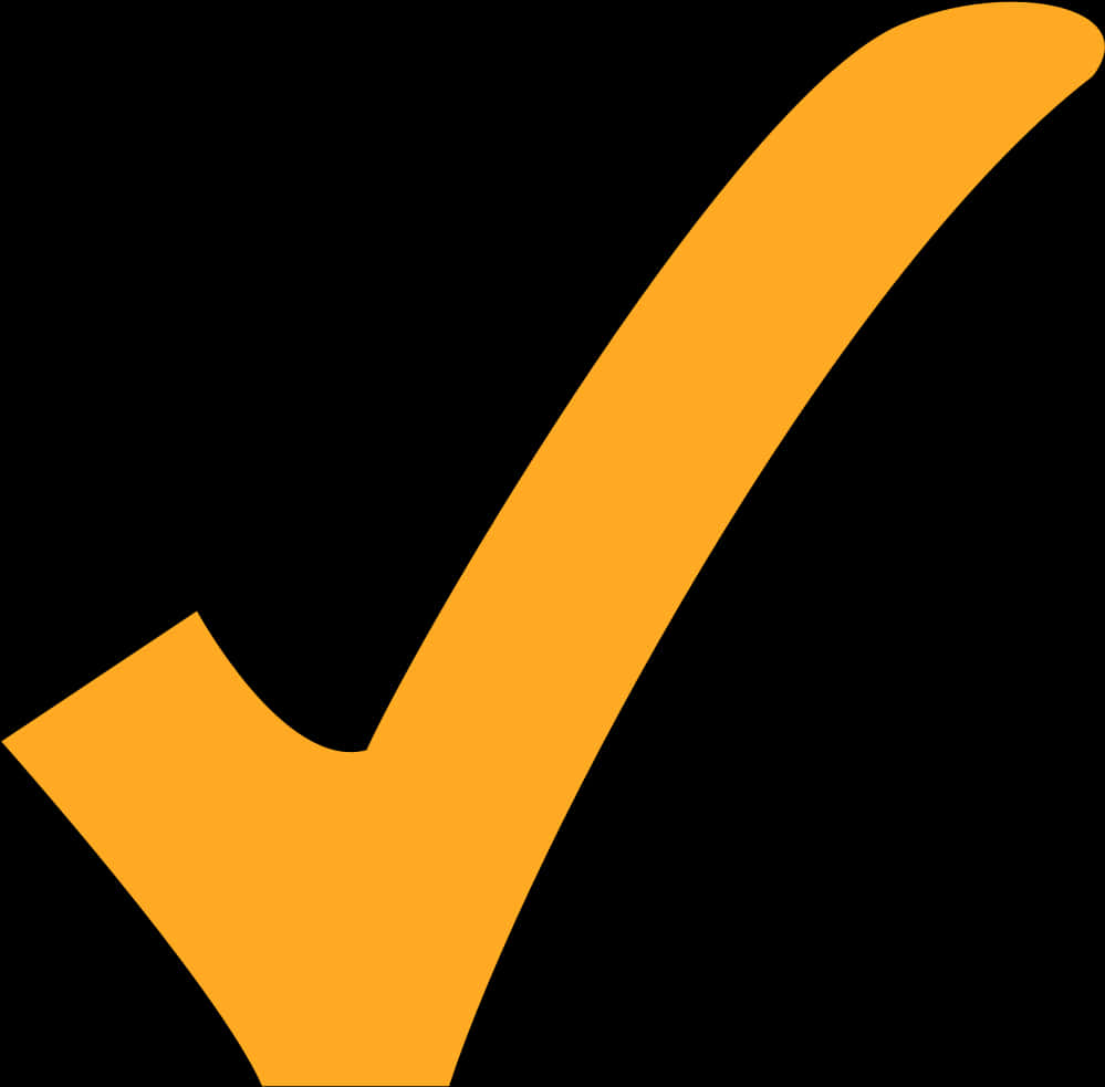 Orange Checkmark Graphic PNG