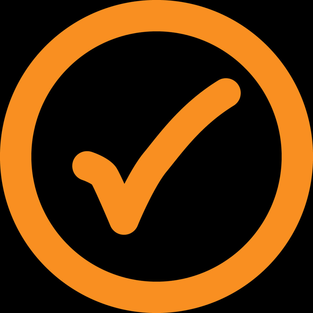 Orange Checkmark Icon PNG