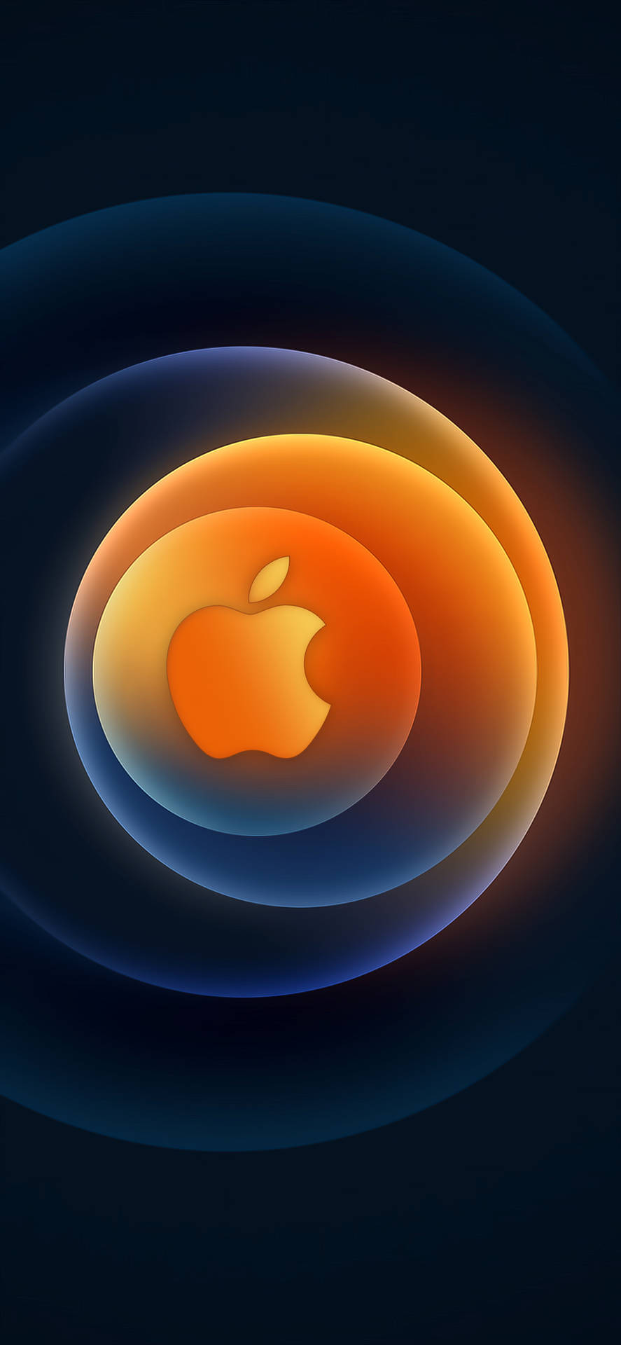 Orange Circle Apple Logo Wallpaper