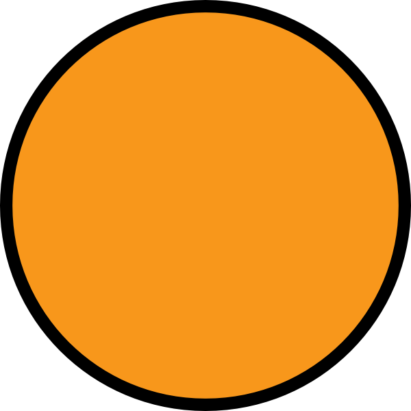 Orange Circle Black Outline PNG