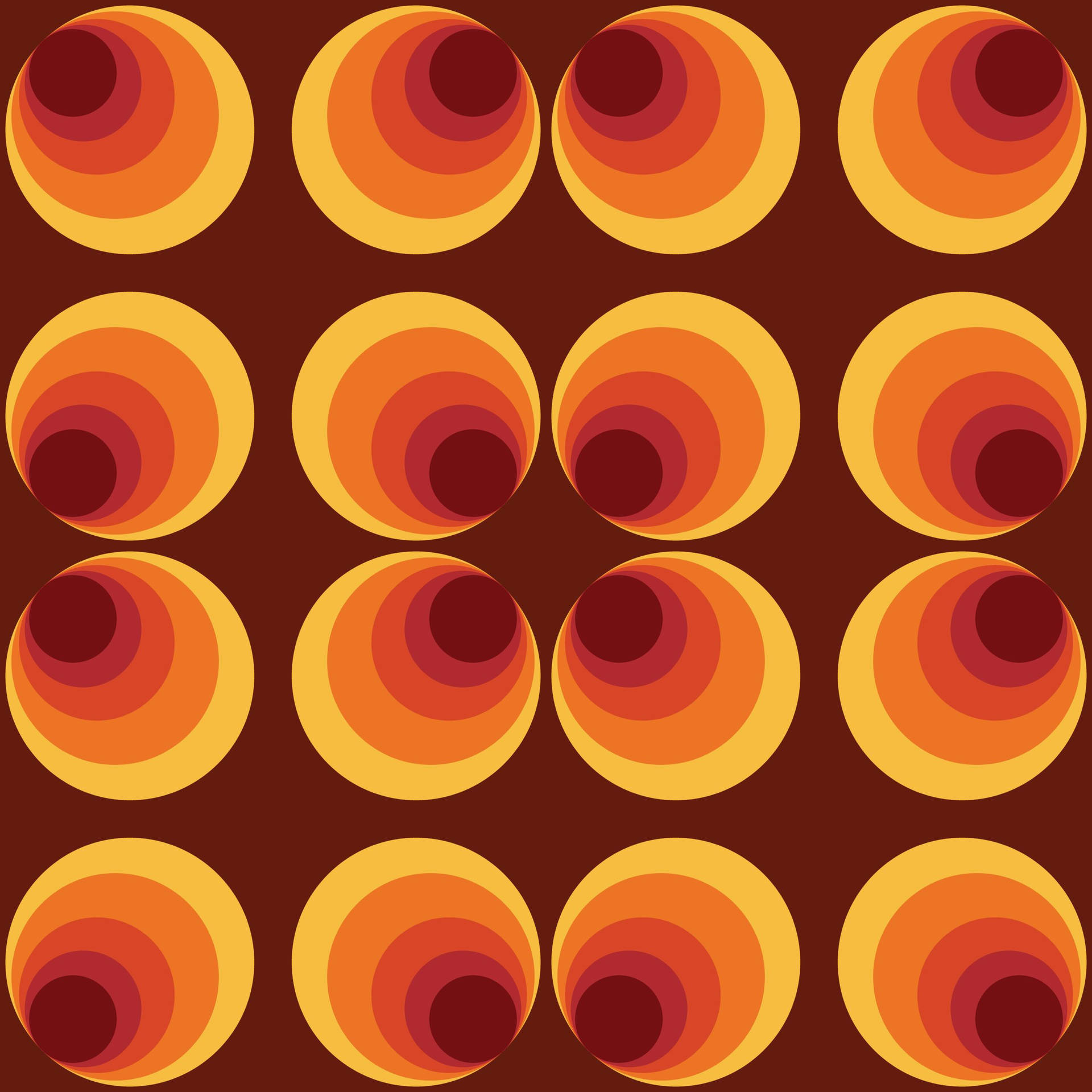 Orange Circle Patterns Wallpaper