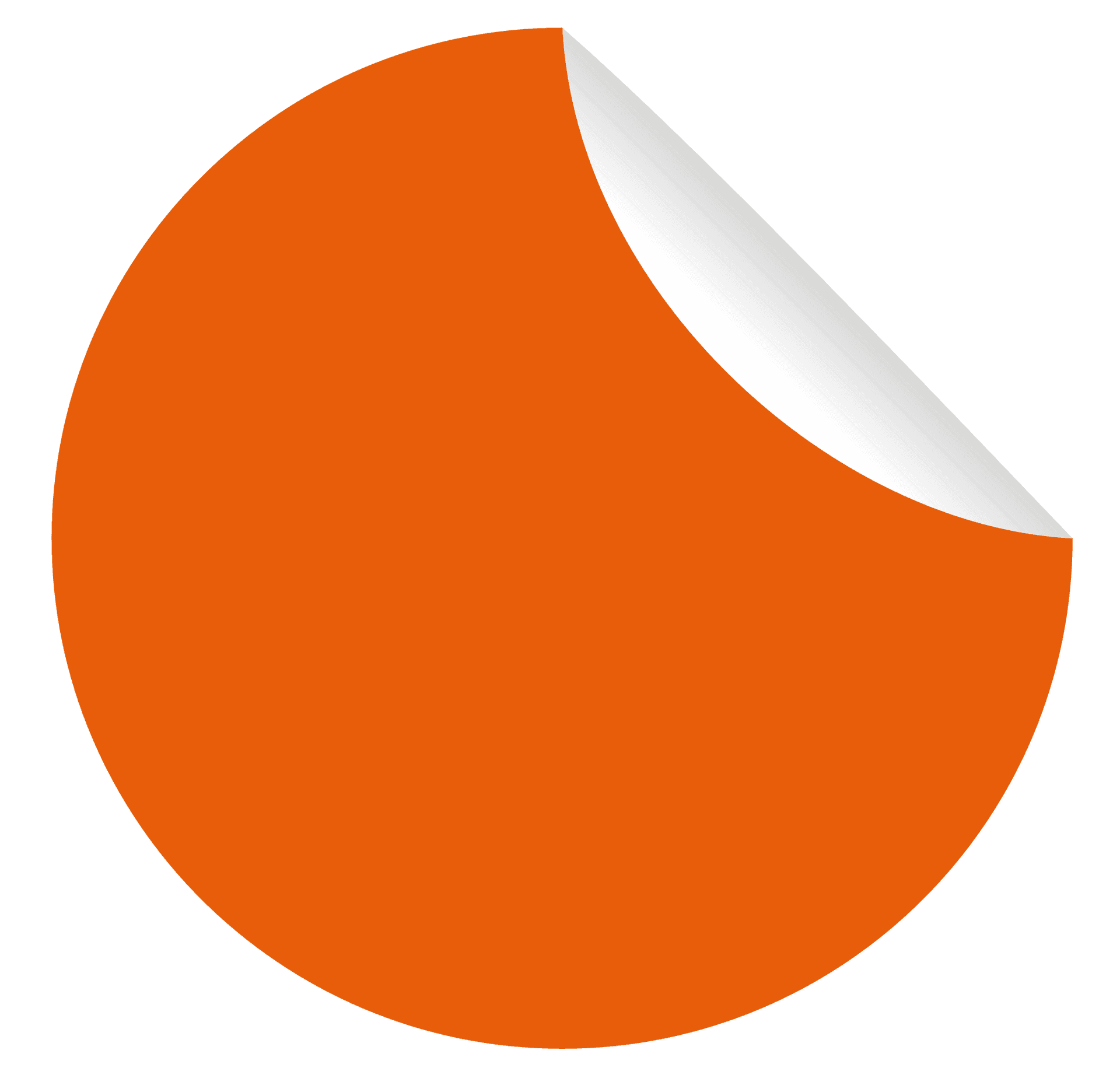 Orange Circle Peeled Corner Graphic PNG