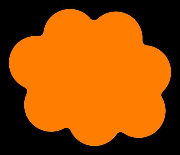 Orange Cloud Silhouette Black Background PNG