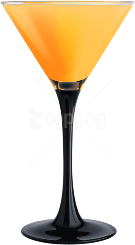 Orange Cocktailin Martini Glass PNG