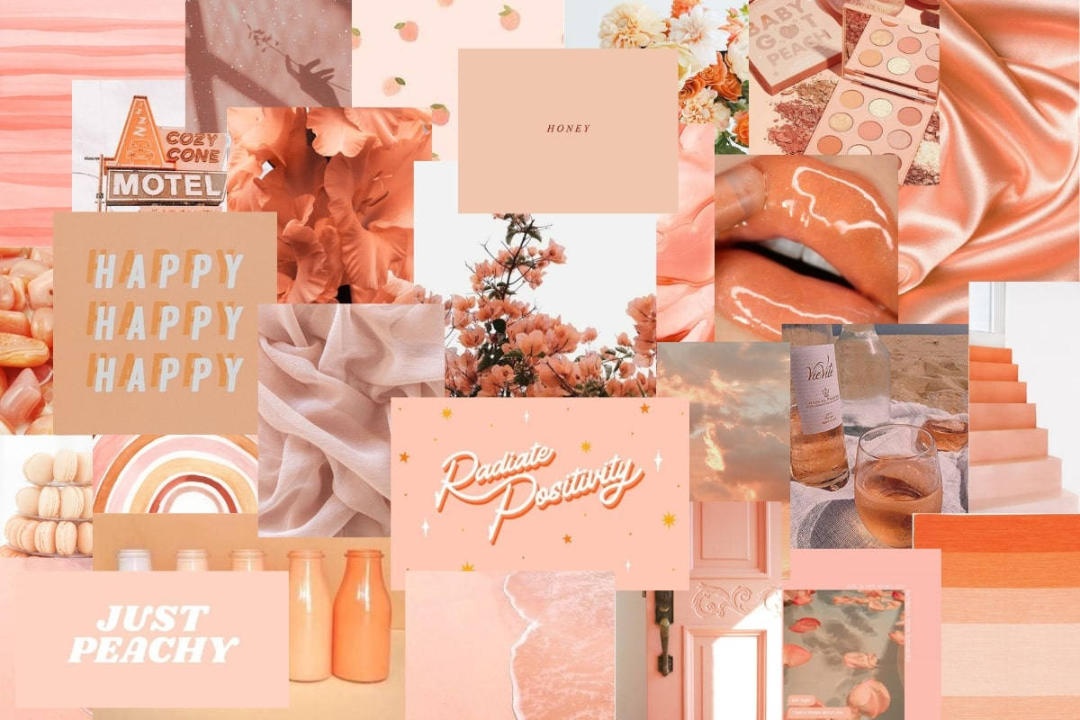 Orange Collage From Pinterest Laptop Wallpaper