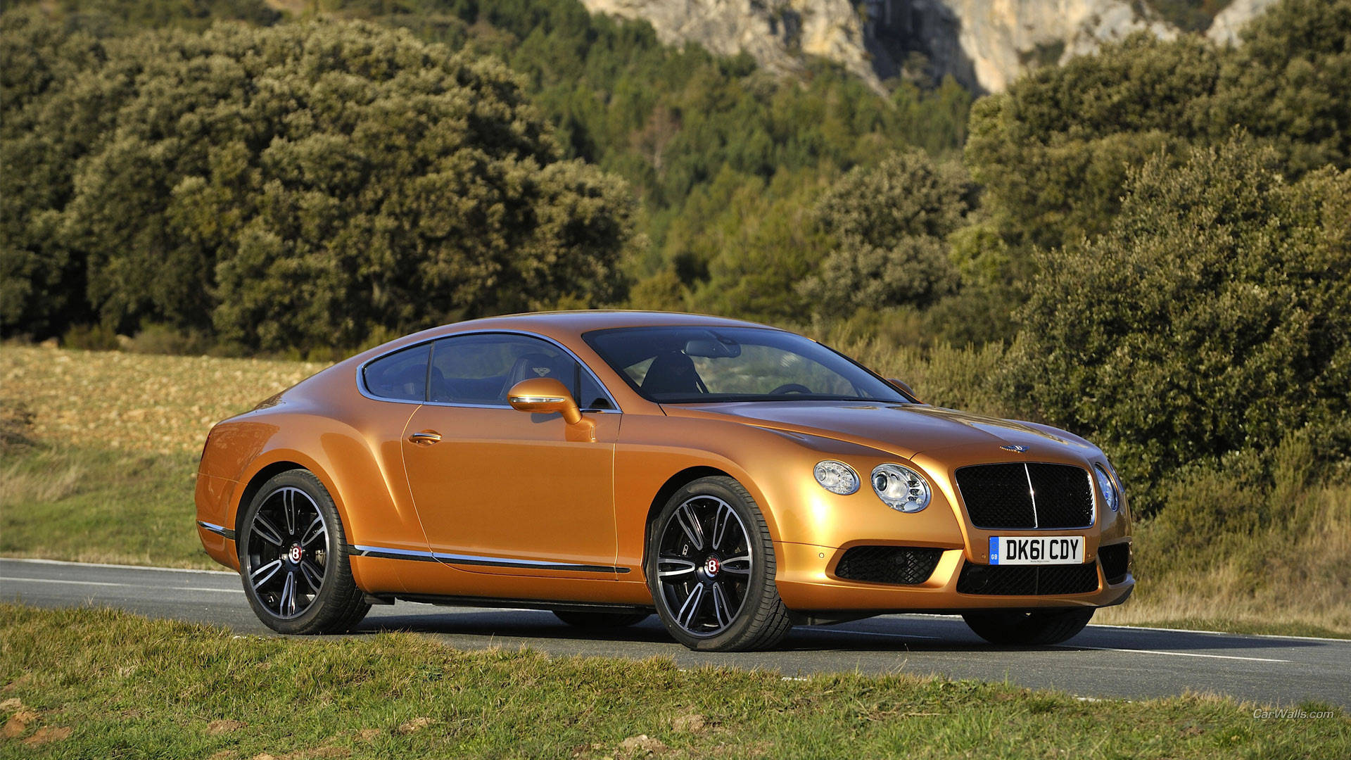 Orange Continental GT Bentley HD-baggrundsbillede Wallpaper