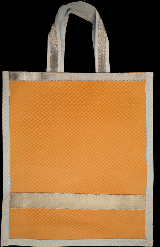 Orange Cotton Tote Bag Black Background PNG