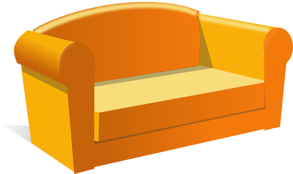 Orange Couch Clipart PNG