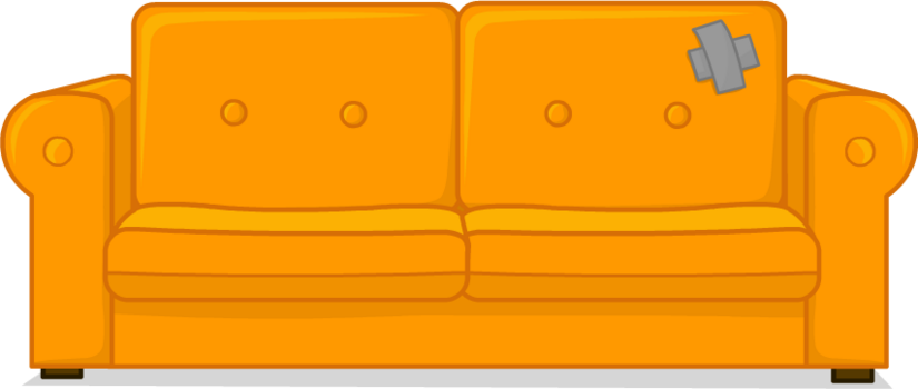 Orange Couch With Patch PNG