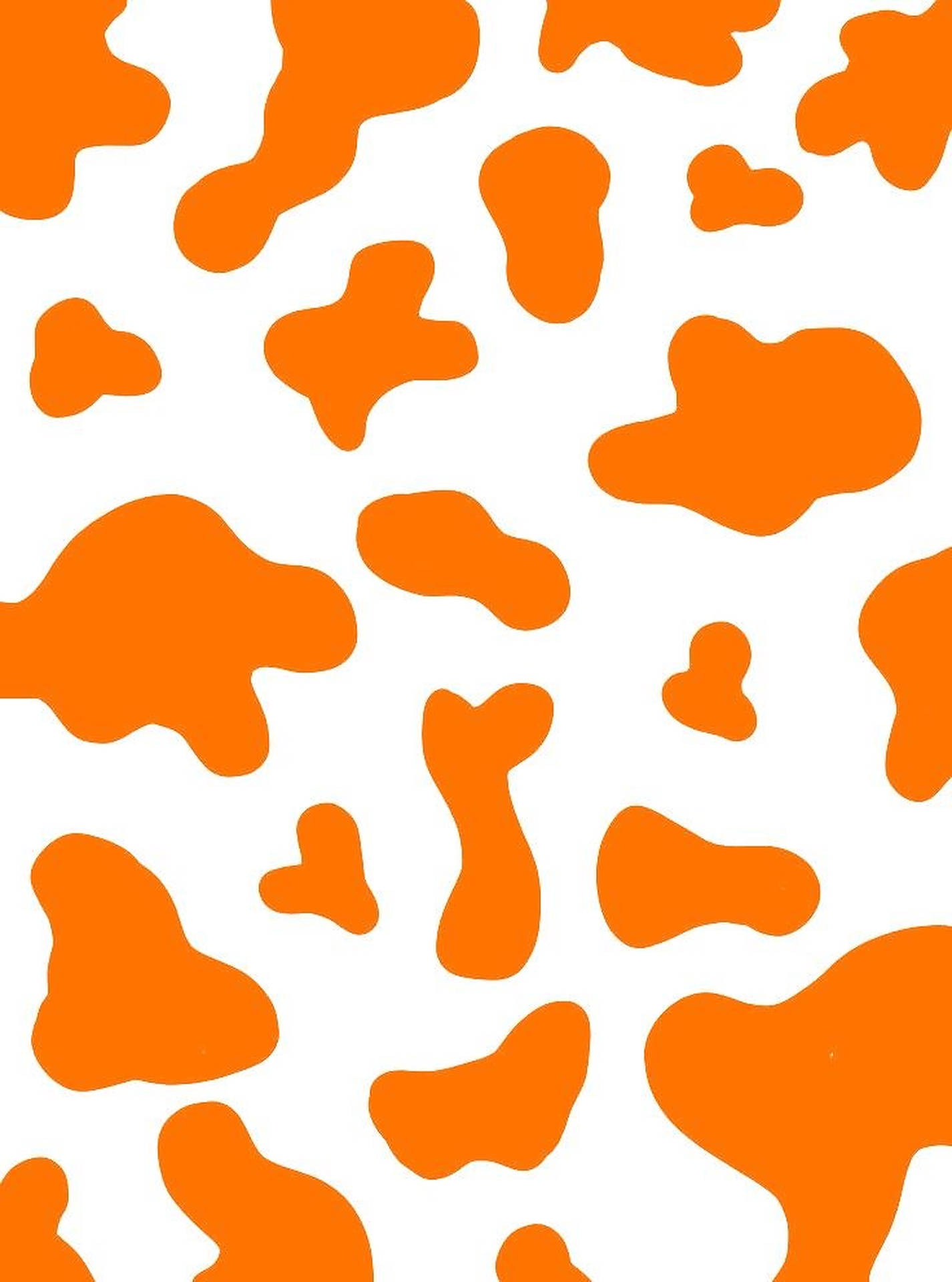 Orange Cow Print Wallpaper