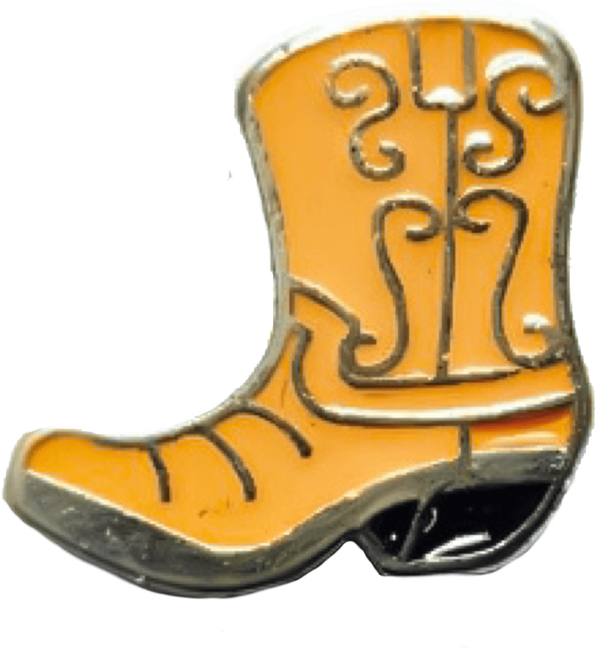 Orange Cowboy Boot Pin PNG