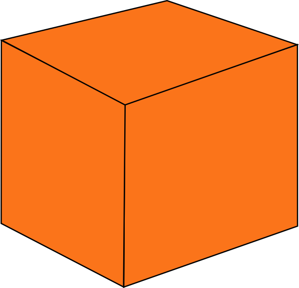 Orange Cube Illustration PNG