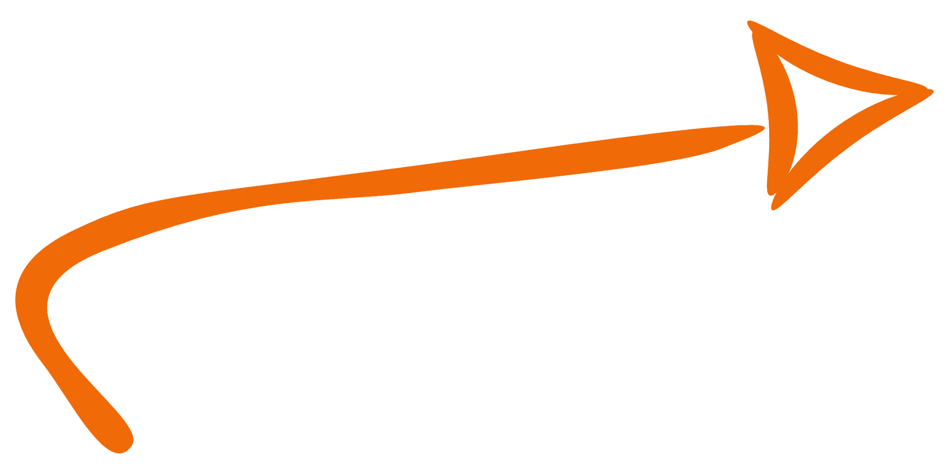 Orange Curved Arrow PNG