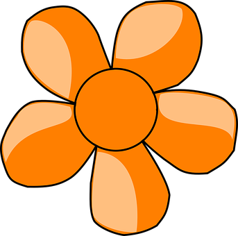Orange Daisy Graphic PNG