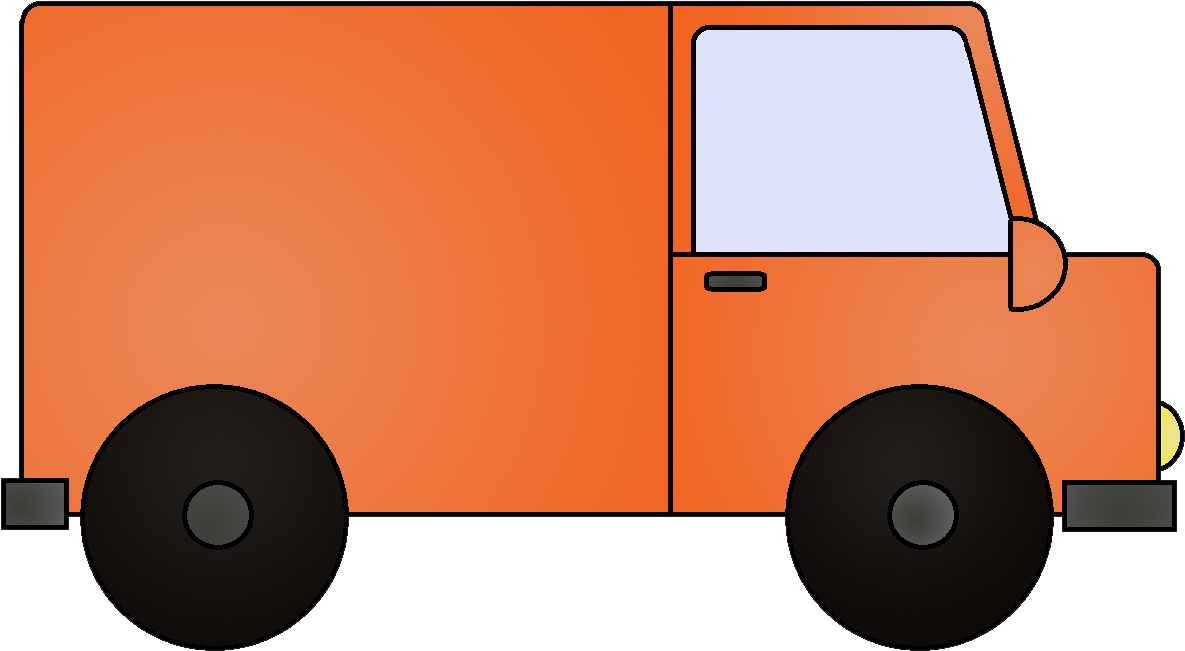 Orange Delivery Truck Illustration PNG