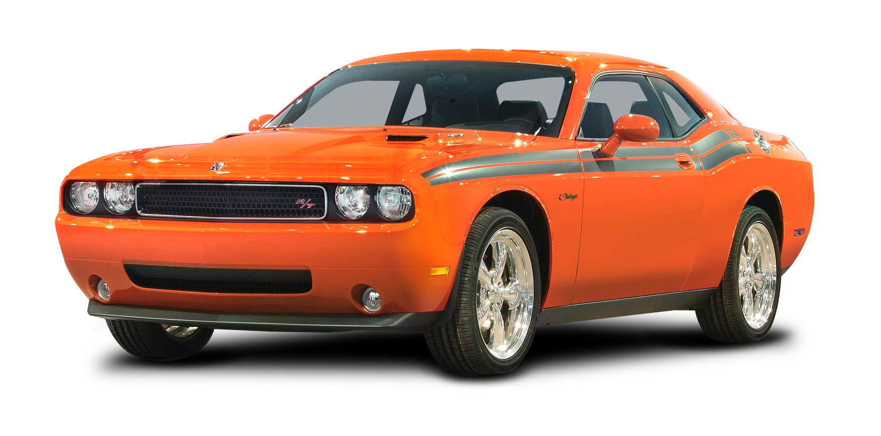 Orange Dodge Challenger Classic Car PNG