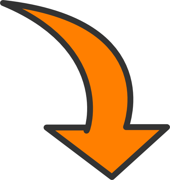 Orange Downward Arrow Graphic PNG
