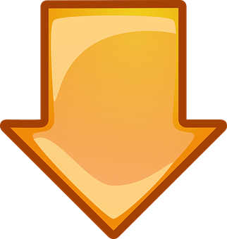 Orange Downward Arrow Icon PNG