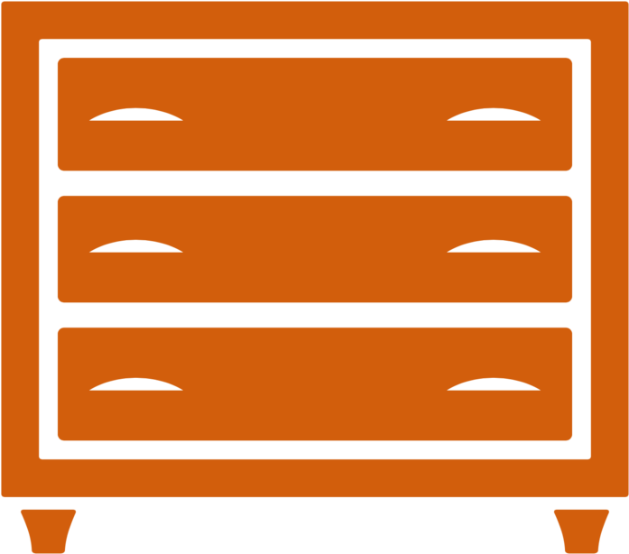 Orange Drawer Cabinet Icon PNG