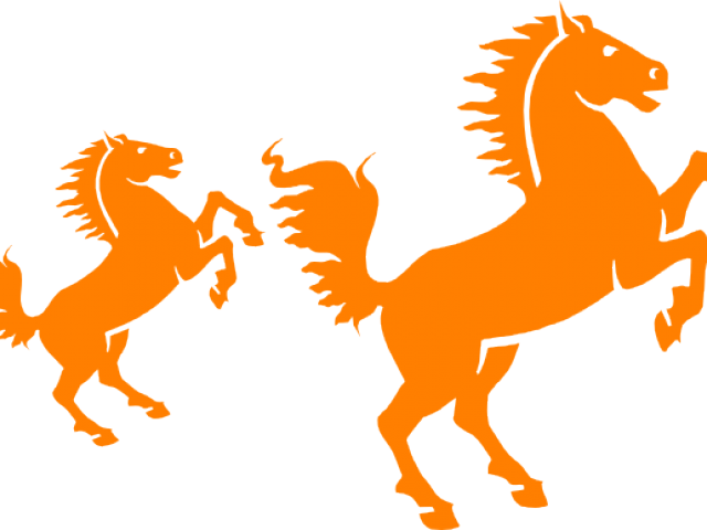 Orange Dual Horse Logo PNG