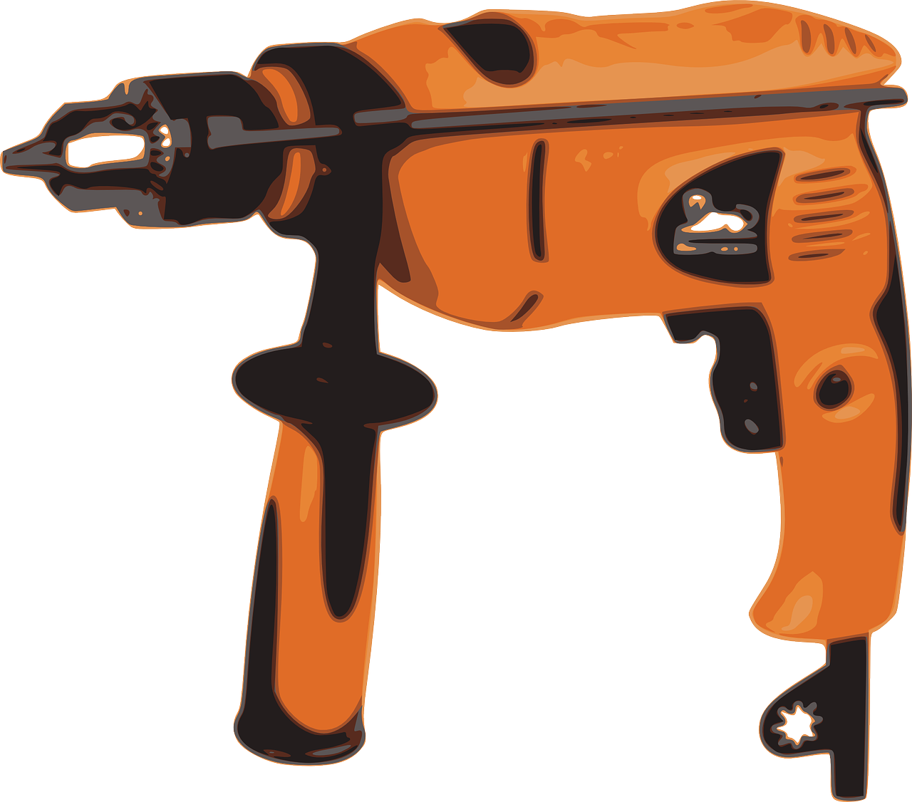 Orange Electric Hand Drill PNG