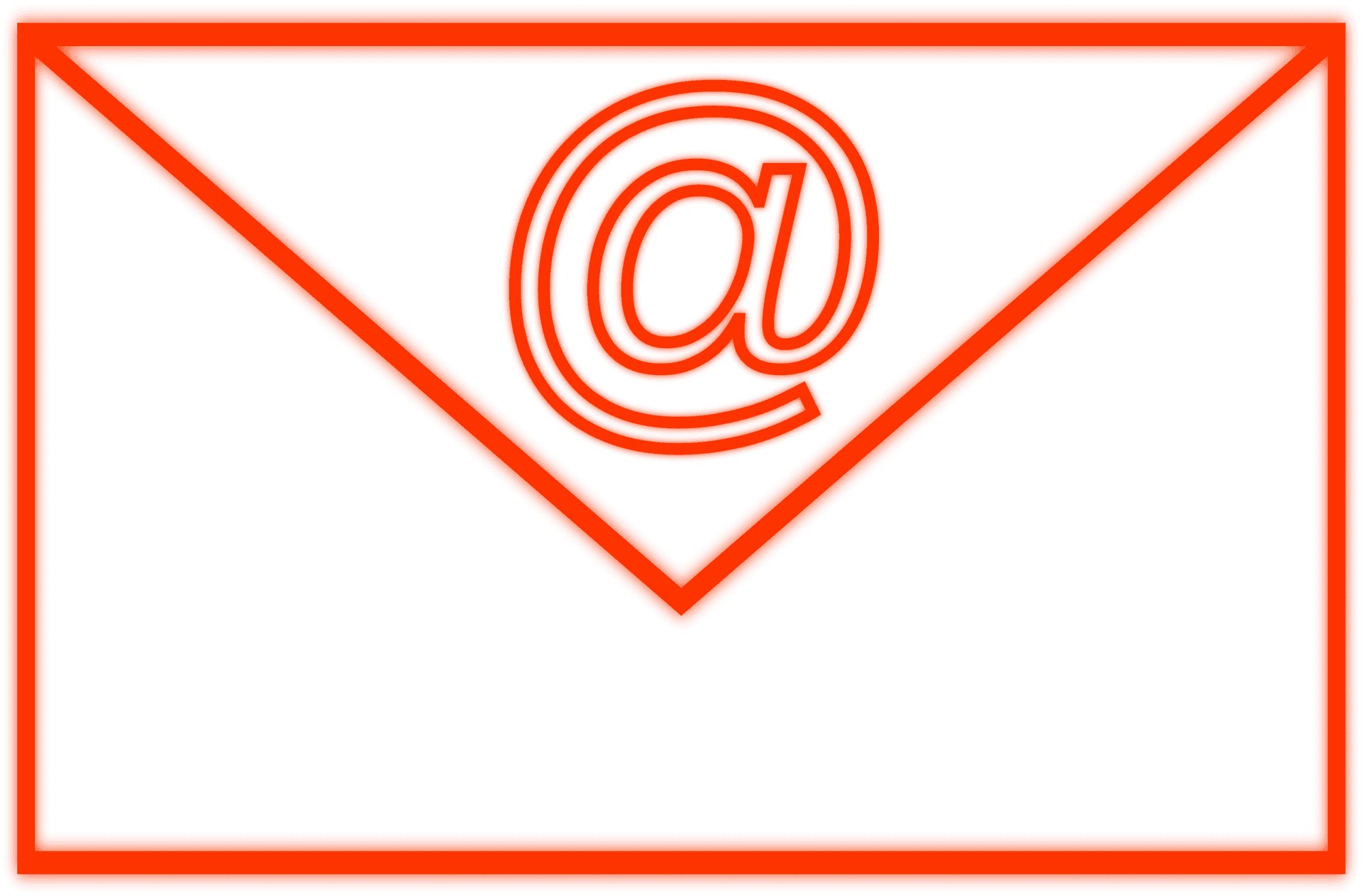 Orange Email Iconwith At Symbol PNG