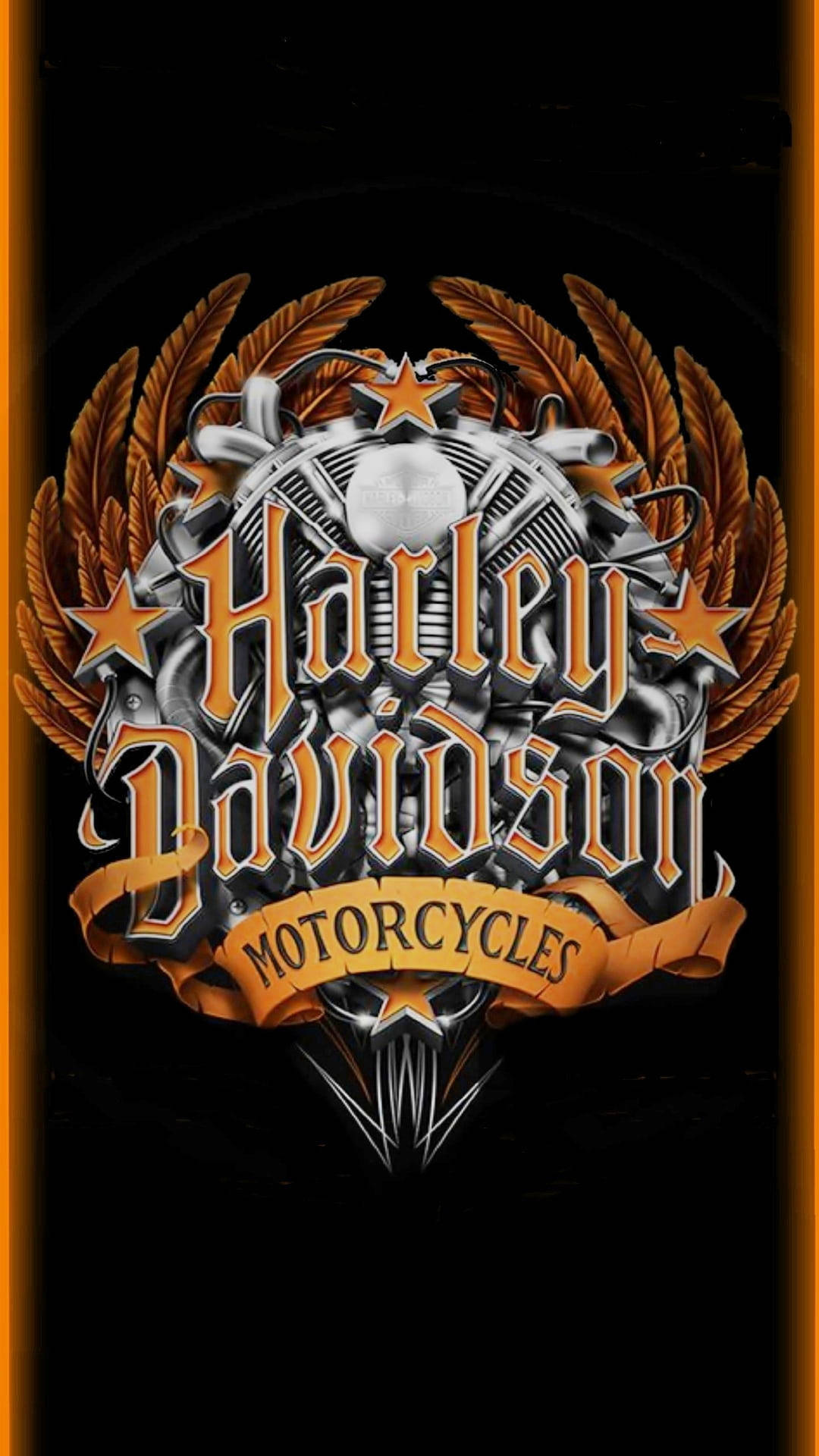 Orange Feather Harley Davidson Mobile Picture